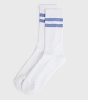 New Look Blue Double Stripe Ribbed Socks